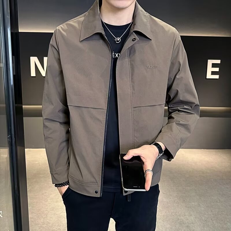 2025 Spring And Autumn Designer Coat Cool Jacket For Men Ins High Street Trendy Brand Harajuku Style Korean Version Trendy Turn-down Collar Jacket