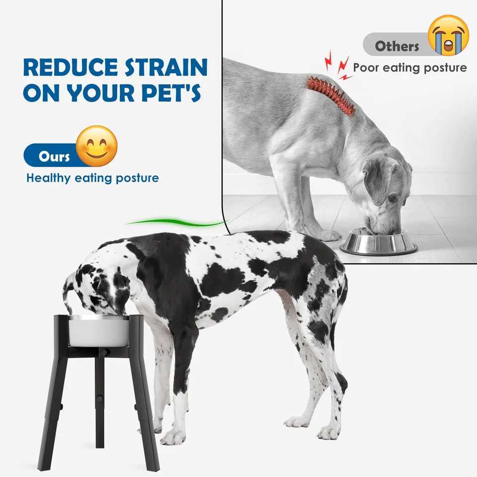 Raised Dog Bowl Stand for Medium Large Extra Large DogsMetal Tall Dog Food StandAdjustable Wide 711 Heights 98134 J251113