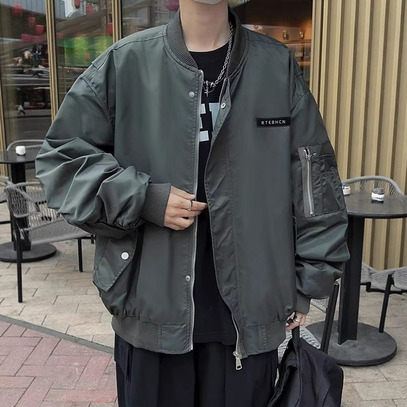 Trendy Brand Pilot Jacket For Men Spring And Autumn New Loose Casual Versatile Baseball Stand Designer Coat Collar Workwear Jacket