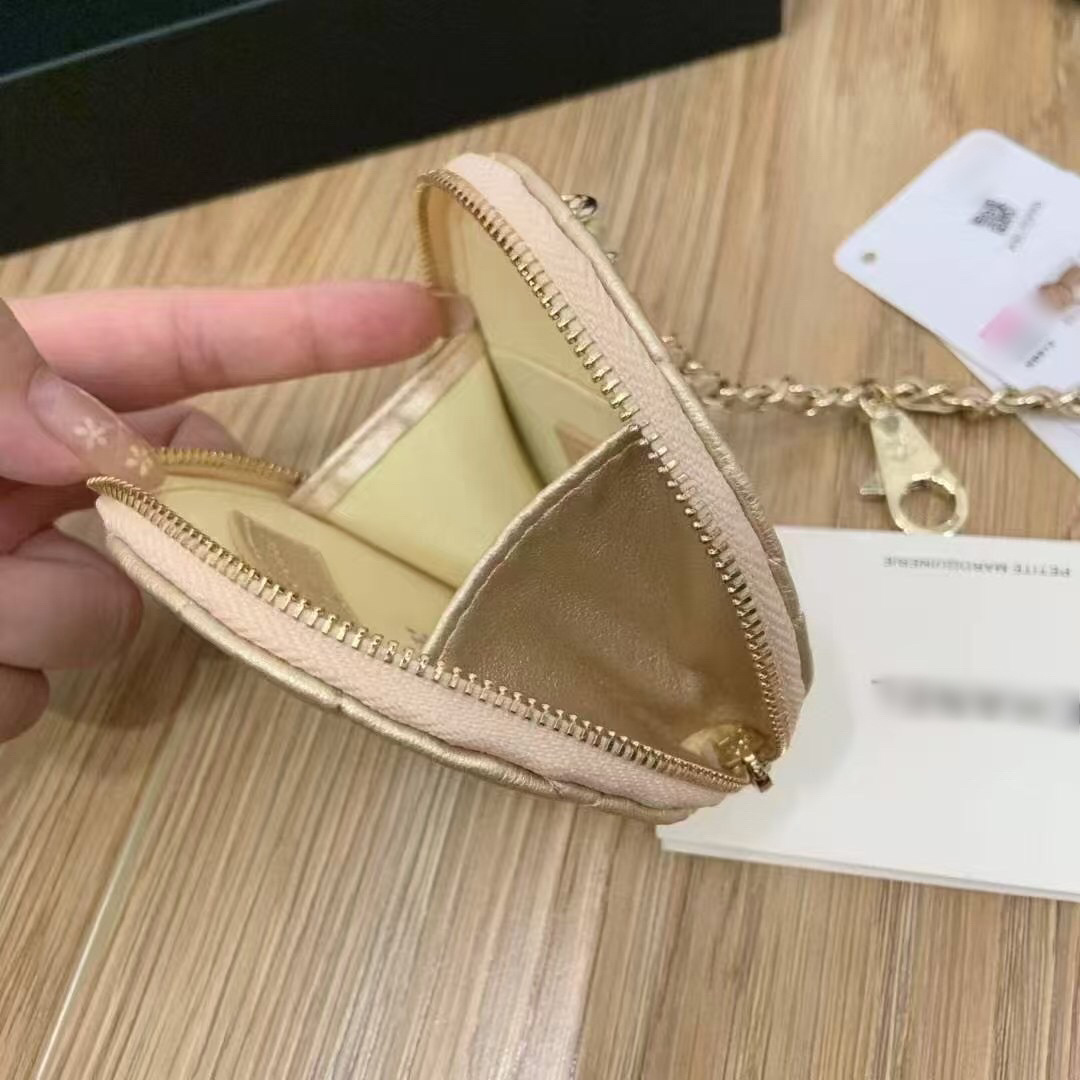 Designer Bags Christmas gift 2-in-1 Round Coin & Earphone Pouch with Chain, PU Leather Gift Set