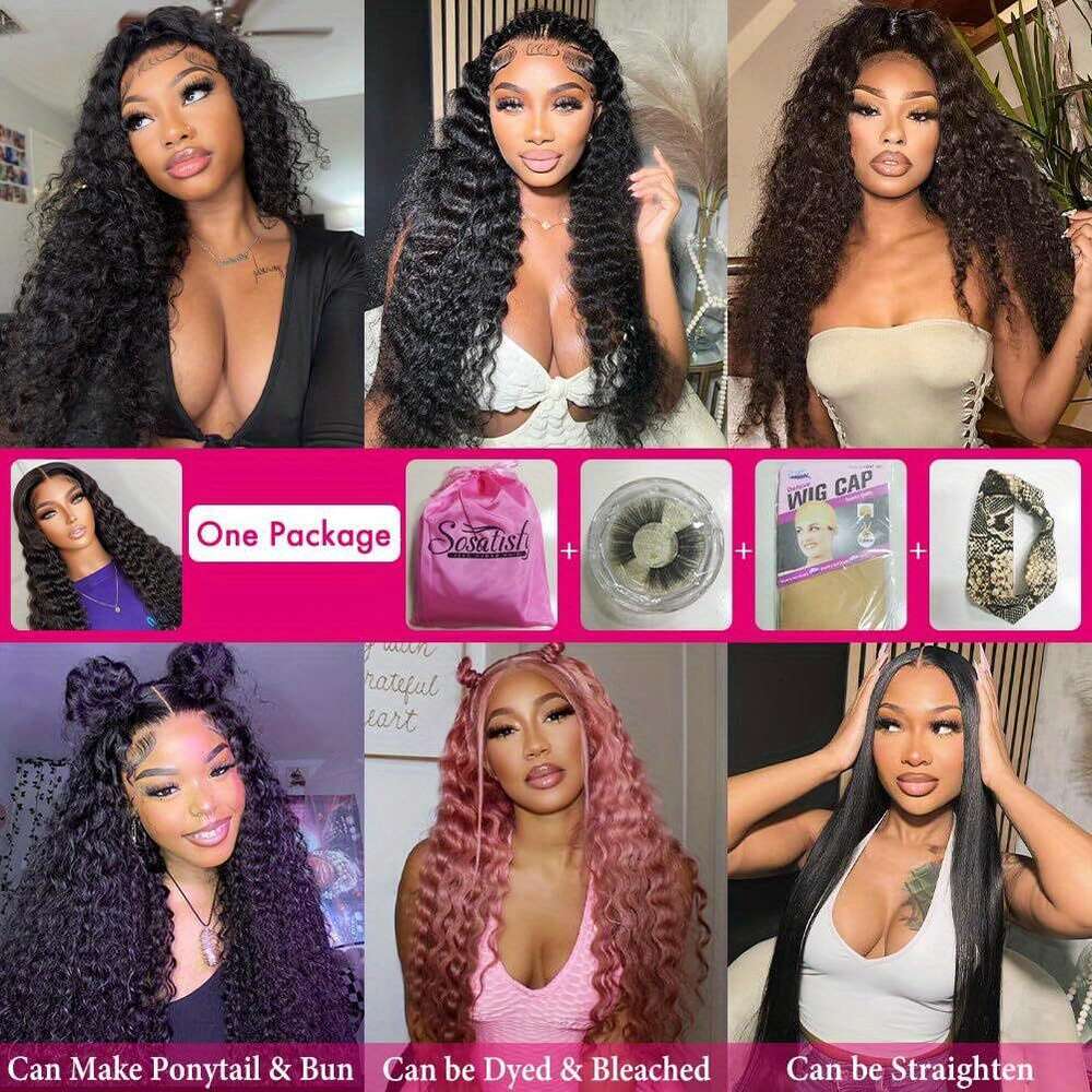 Jerry Curly Front 4X4 HD Transparent Lace Closure Glueless Human Wigs For Black Women Pre Plucked With Baby Hair