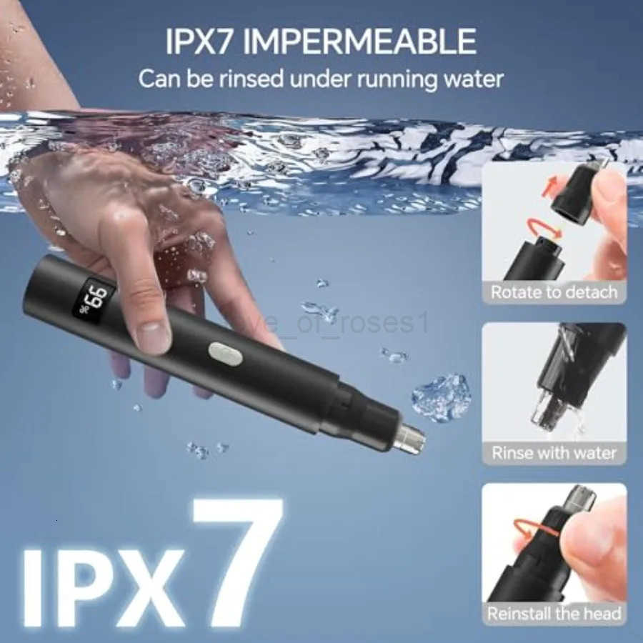 RUIM 3in1 Nose Hair Trimmer for Men and Women Painless Eyebrow Ear Face Groomer USBC Fast Charge Waterproof with LED Display Sh Z251030