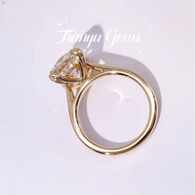 Tianyu Gems 14k Yellow Gold Ring Set 504ct F VS2 Lab Diamond LG670420263