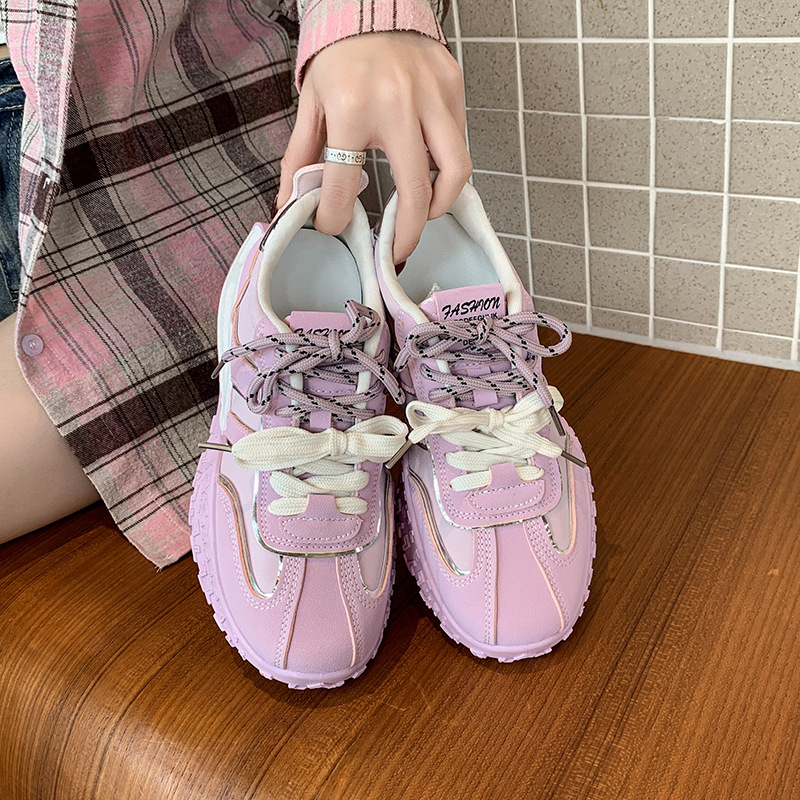 Fashionable outside platform Forrest Gump shoes women's spring and autumn new retro niche flat training shoes versatile casual sneakers