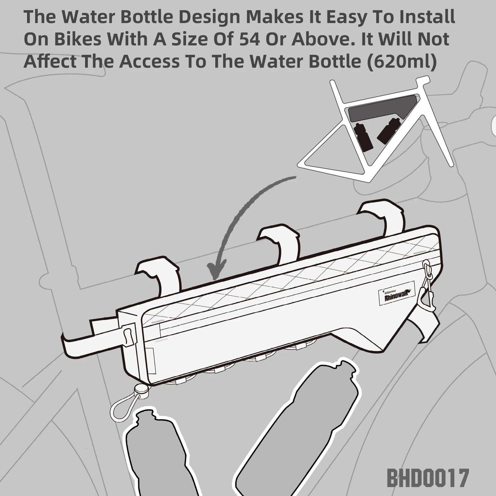 Rhinowalk Bike Frame Bag WaterResistant Bicycle Triangular Crossbeam Bag For MtbRoad Gravel Bike With Frame Lengths Over 17 In H251029