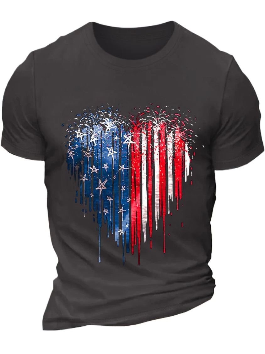 2025 New Arrival Euro-American Independent Site T-Shirt - TT7334 Unisex Style with Round Neck and Print Available in European Sizes and Plus Sizes