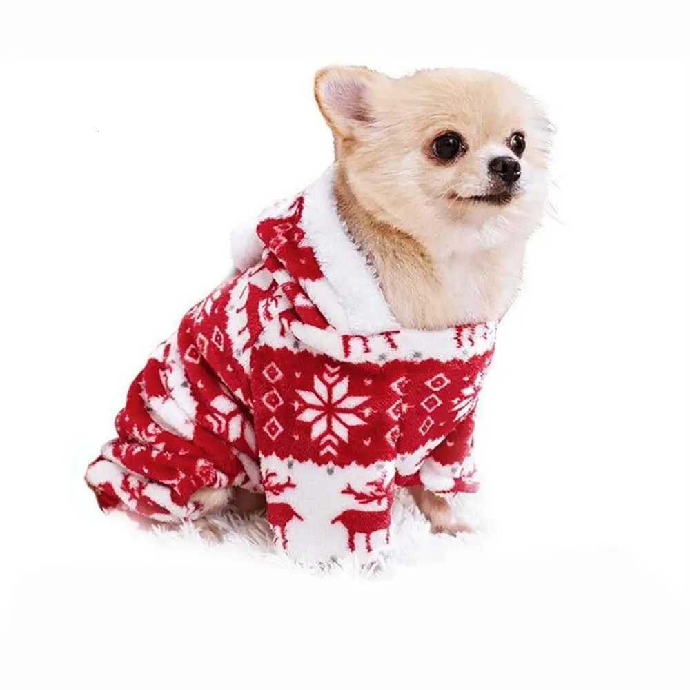 Cute Winter Warm Cat Dog Clothes Plush Christmas Dog Jumpsuit Clothes Kitten Hoodie for York Chihuahua C251030