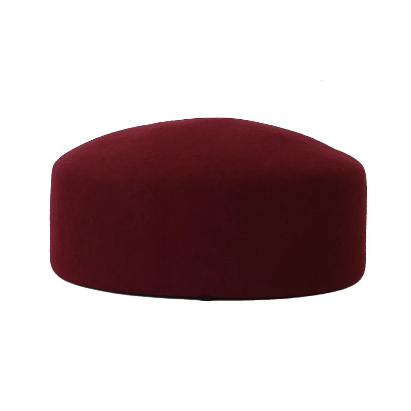 Short Brim Flat Wool Felt Beret INS fashion Pillbox Hat Women French Elegant Fedoras Sailor Hat Captain Cap Ladies Bert Hard251029