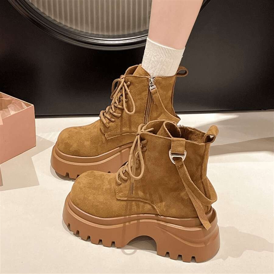 Women's Ankle Thick Platform Round Toe Buckle Closure, Sole Cushioned Insole Casual Formal Outfits All-Season Versatile Everyday - Hand Washable 