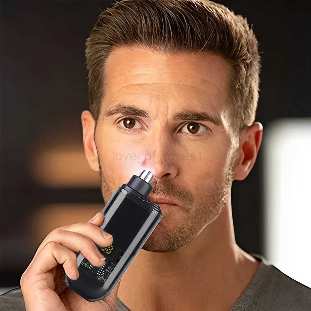 Portable Nose Hair Trimmer Ear Nose Hair Trimmer Clipper Digital DisplayBlack Z251030