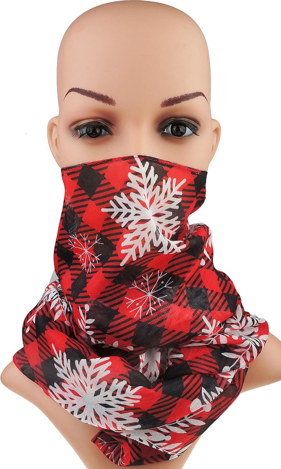 Custom Fall Winter Soft Lightweight Holiday Sheer Infinity Christmas Scarf for Women Girls