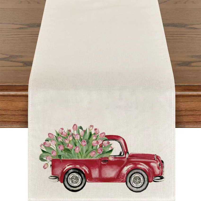 90330 Spring flower tablecloth hot sale modern simple home tablecloth embroidery engraved multi-color table runner tablecloth