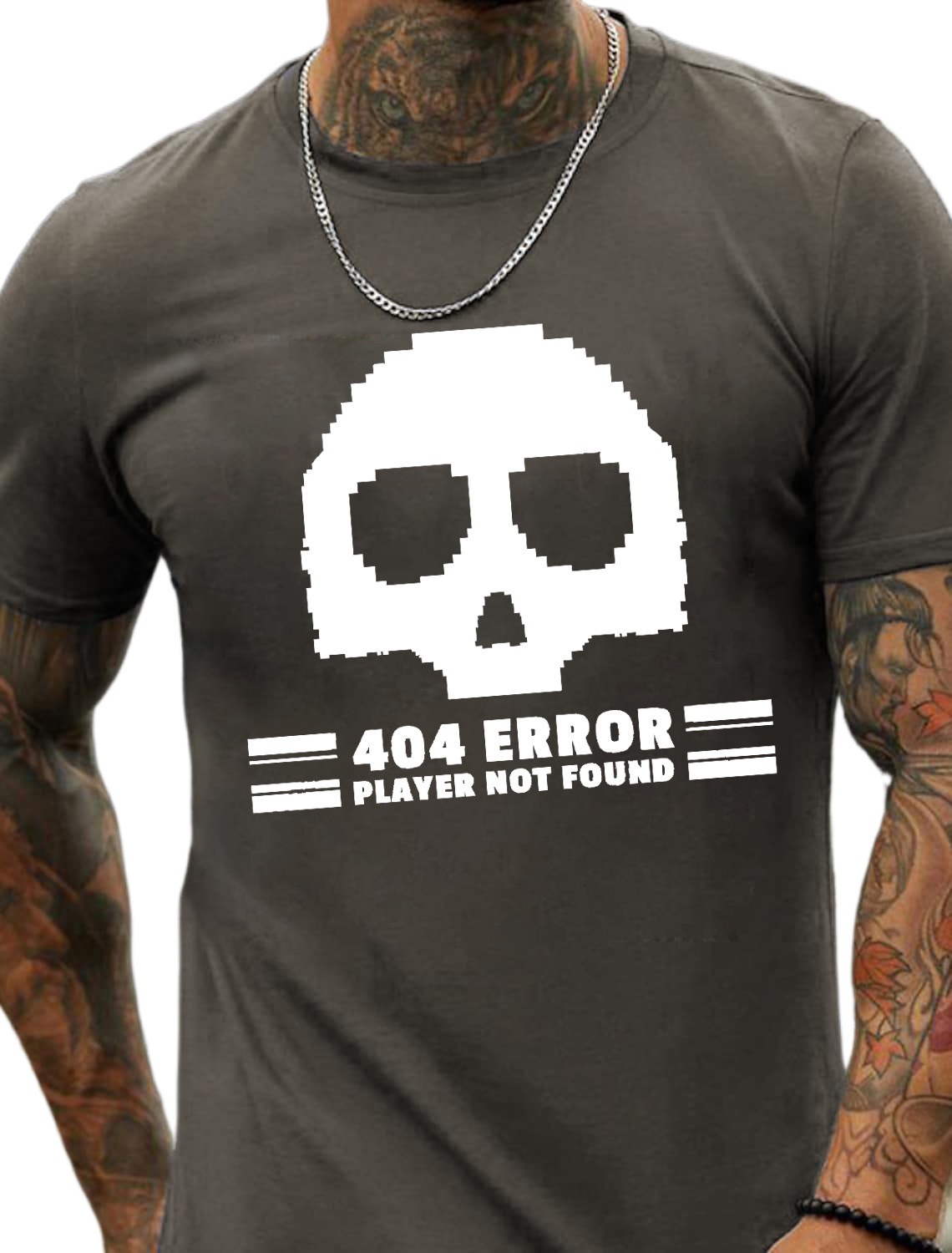 European and American Oversized Skeleton Print Men's Cotton Summer T-Shirt - TT7080