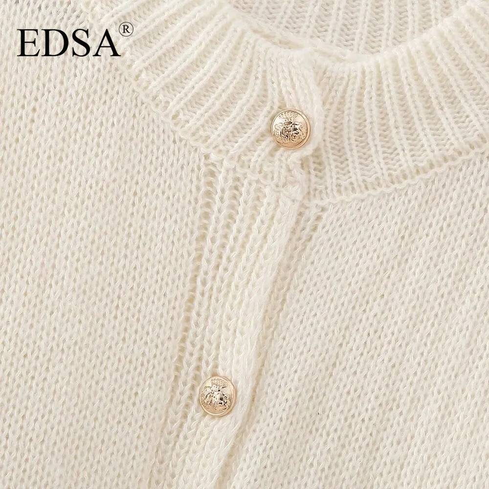 winter jacket women EDSA Women Casual Loose Button Plain Knit Solid Coat New 2024 Autumn Winter Fasion Lazy Cozy Basic Sweater