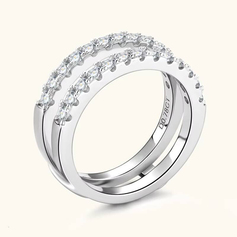 High Quality Classic Fashion 100 925 Sterling Silver Couple Engagement D Color Moissanite Wedding Band Rings for Women Men