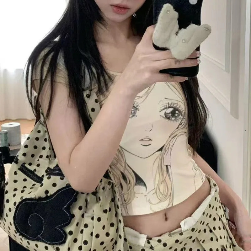 Wings Y2k Shoulder Bag Polka Dot Korean Crossbody Bag Women High Capacity Tote Bag Fashion Backpack 251029