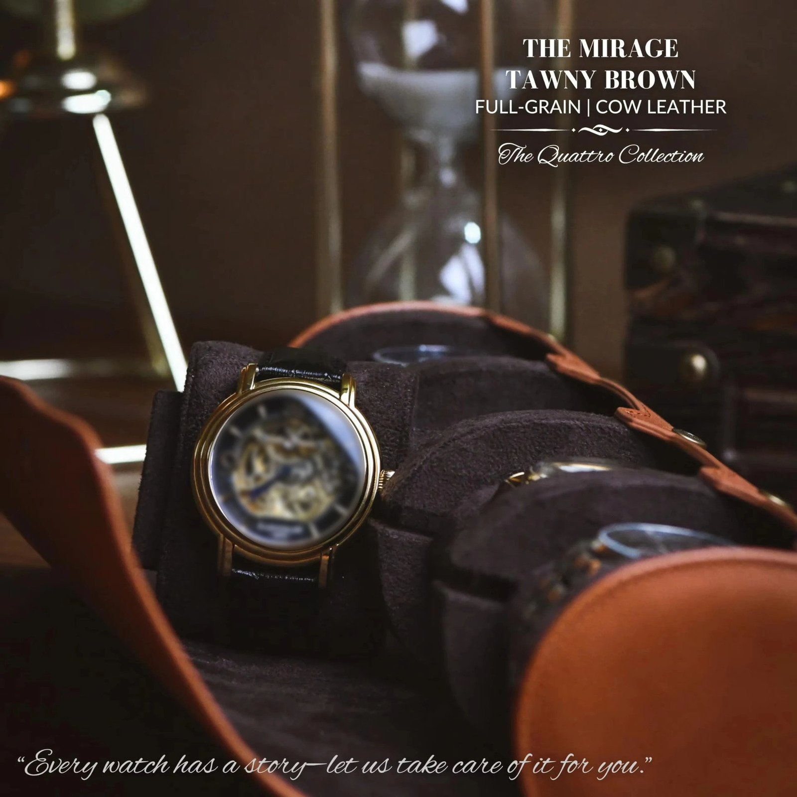 4 Slot Watch Travel Case for Men PU Leather Watch Roll Case Storage for Travel Watch Organizer for Men Women 251029