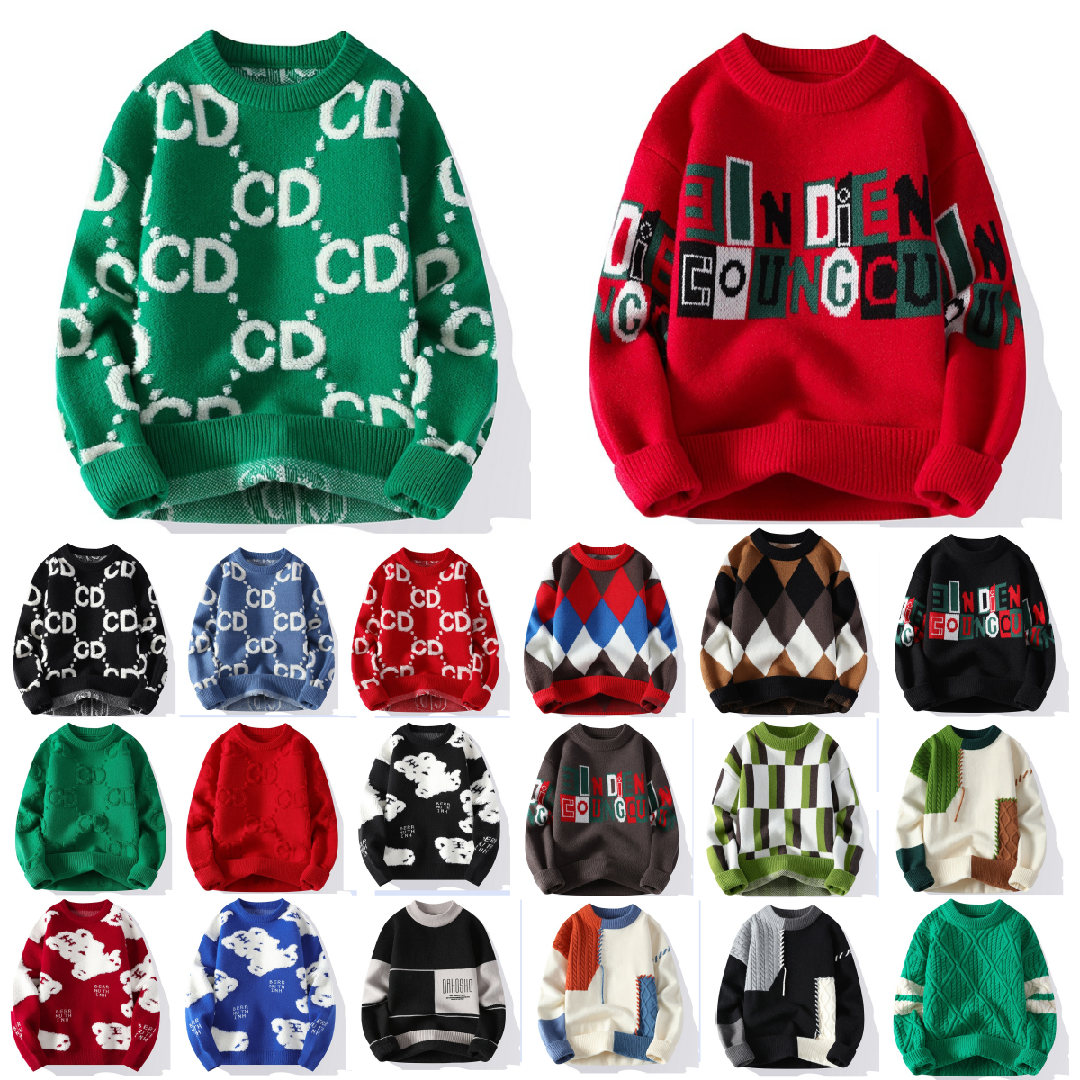 Top-quality Men's Sweaters Luxurious Design Color-blocking Soft And Warm Wool Sweaters Classic And Retro Styles For Both Men And Women On Instagr