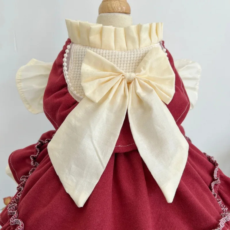 Cat Skirt Bow Princess Skirt Pet Lolita Dress Teddy Bichon Yorkshire Terrier Dog Skirt 251029