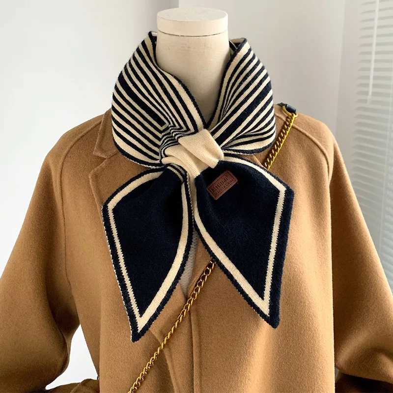 Houndstooth Plaid Luxury Brand Knitted Scarf 2023 New Scarf Women Winter Scarf Long Skinny Small Scarf Female Neckerchief ScarfW251029