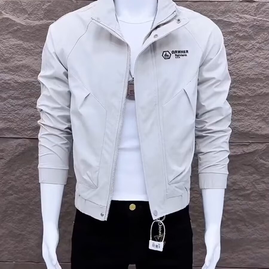 2025 Designer Coat Stand Collar Men's Spring And Autumn New Jacket Korean Style Slim Fit Trendy Jacket Workwear Top