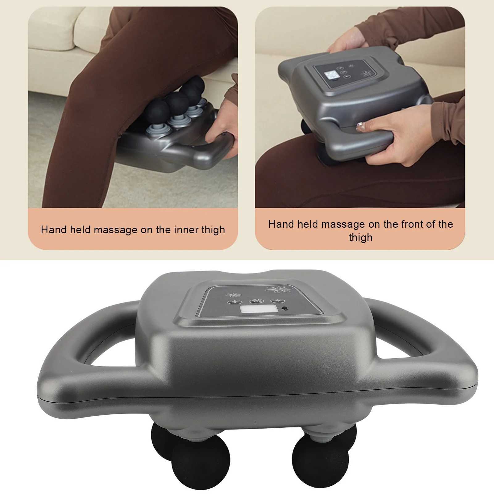 16 Heads Fascia Gun Massager 99 Gears Adjustment Rechargeable Electric Massage Device for Back Shoulder Neck Gray J251030