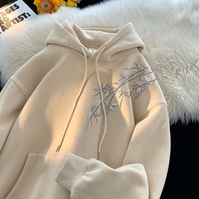 Fleece Sweatshirt Style Men Hoodie Casual Loose Unisex Clothing Winter Padded Hooded Jacket Women's Sweatshirt