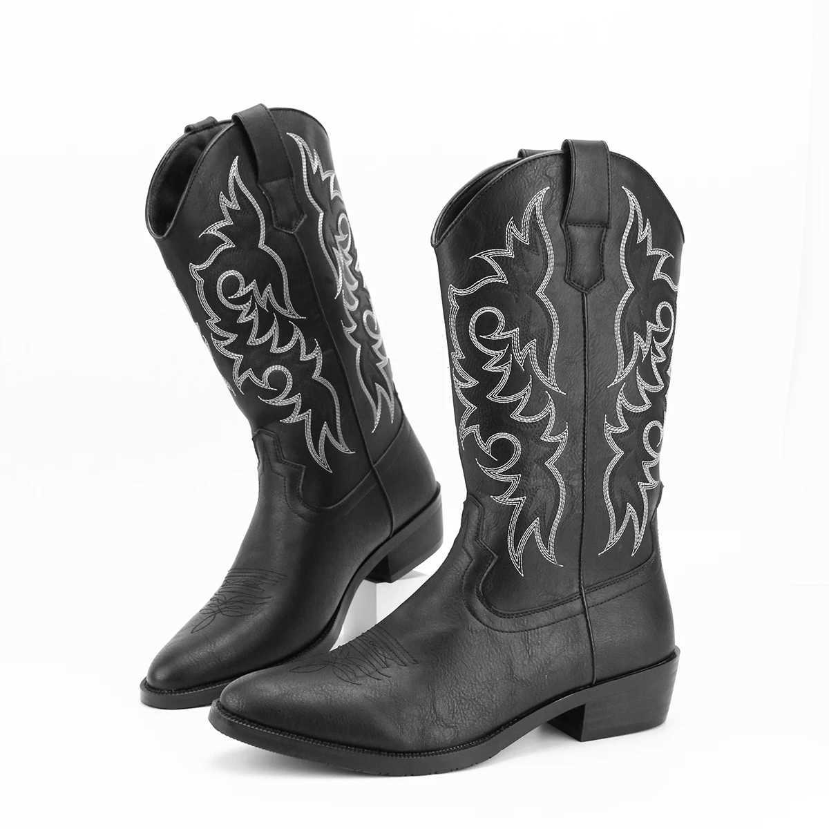 Mens Fashion Embroidered Desert Cowboy Boots Z251029