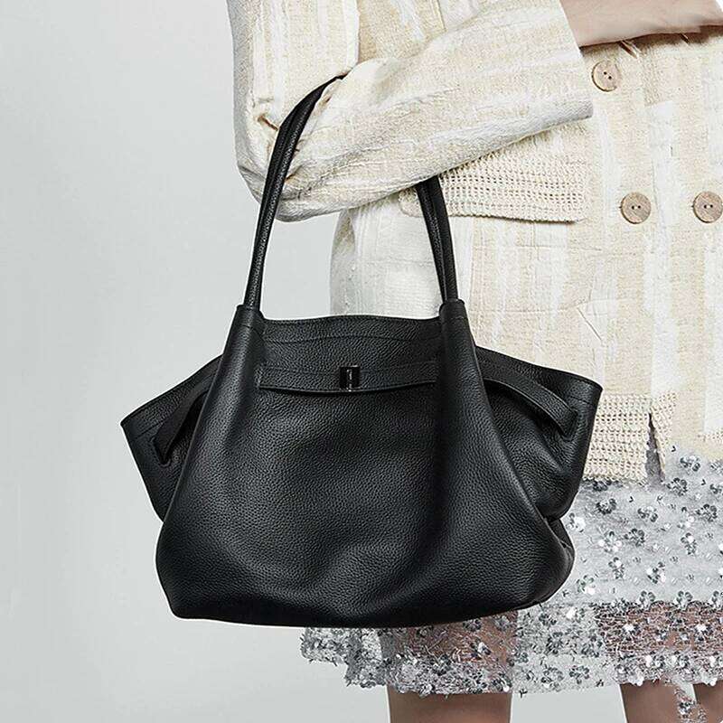 Designer bag 52 Burminsa Real 100% Genuine Leather Tote For Women 2025 Designer Underarm Shoulder Bags Big Shopping Ladies Handbags