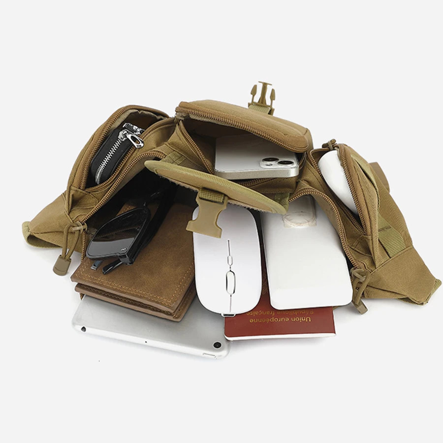 Outdoor Waist Bag Mens Waterproof Camouflage Hunting Hiking Climbing Nylon Mobile Phone Belt Pack Combat Bags 251030