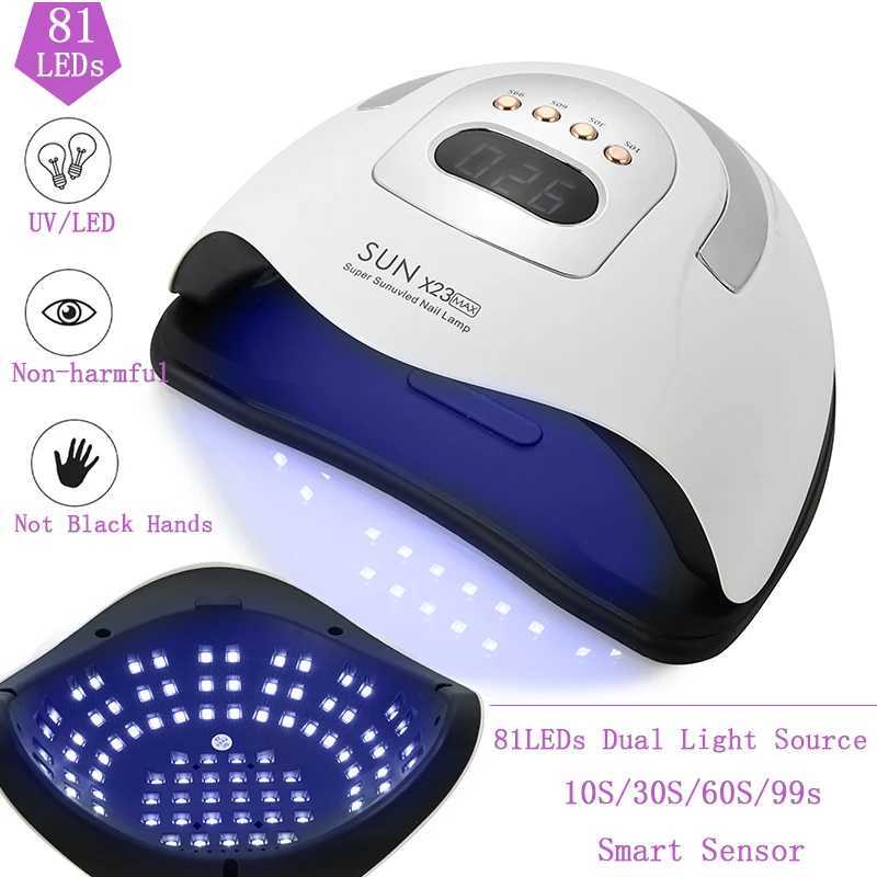 X23MAX 81LEDs UV LED Nail Lamp For Drying Gel Nail Polish Professional Nail Dryer Light With 10306099s Timer Auto Sensor L251030