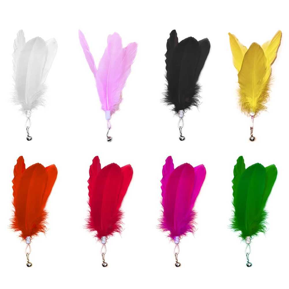 Multicolor Wide Large Cat Teaser Wand Stick Feather Replacement Pendant with Bell Cat Toy Replace Accessories Cat Supplies S251029{category}