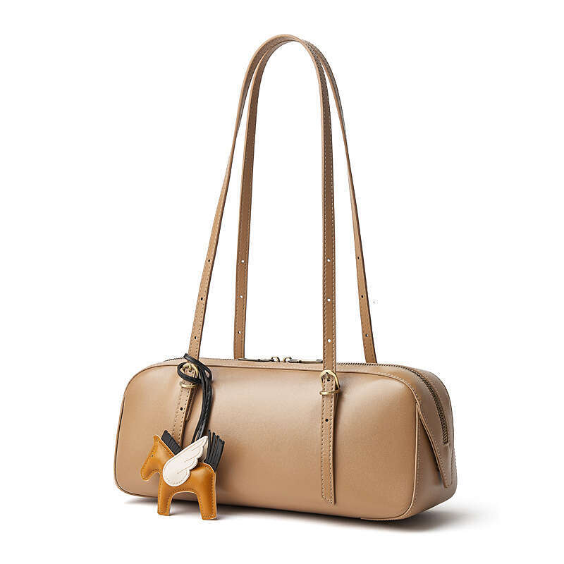 Genuine Leather Underarm Bowling Women Versatile Niche Vegetable Tanned Top Layer Cowhide Handbag Women's Bag