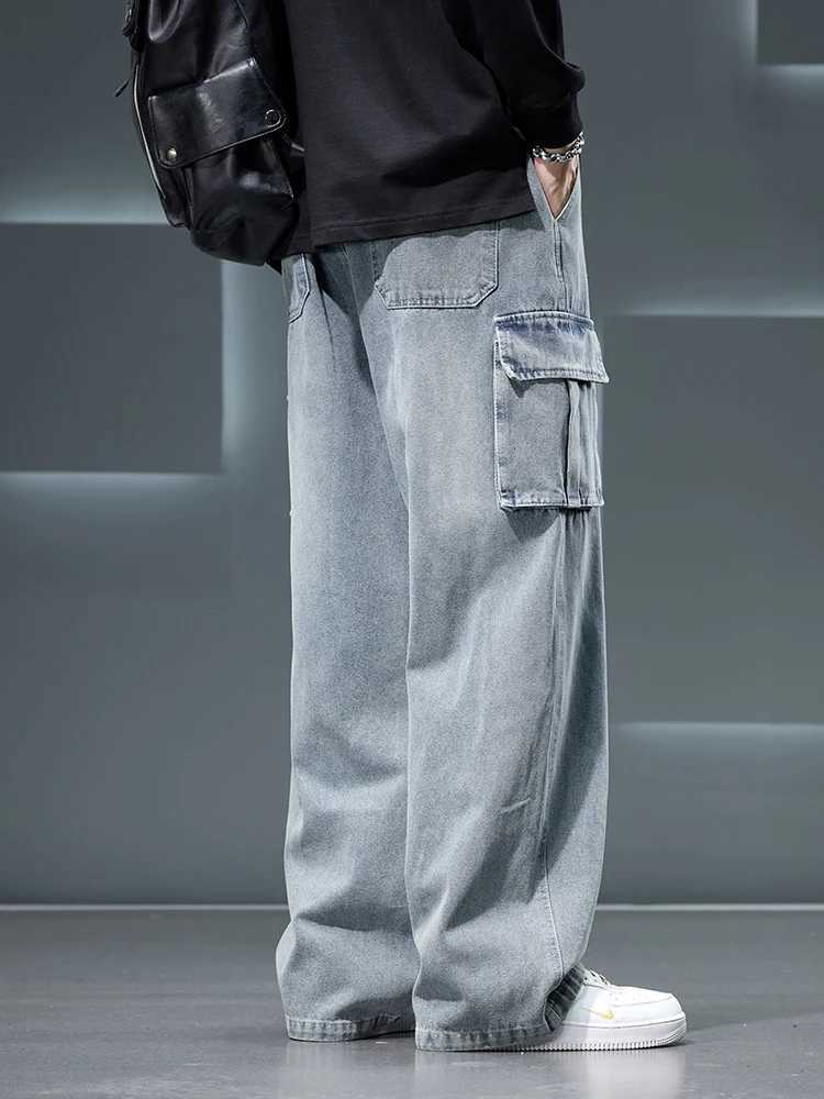 Mens Baggy Jeans 8XL Plus Size 2025 Autumn New Streetwear Wide Leg Straight Denim Pants with 6 Pockets J251030