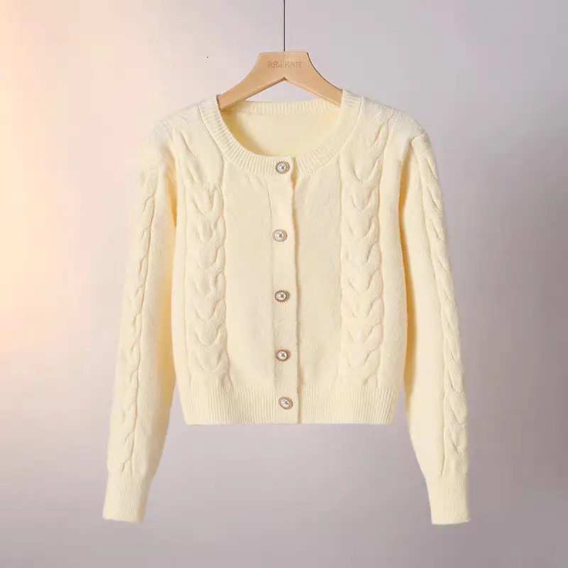 Premium Minimalist Knit Cardigan Women Elegant Sweater Loose Fit Long Sleeve Soft Cozy Versatile Casual Outerwear Tops 251029