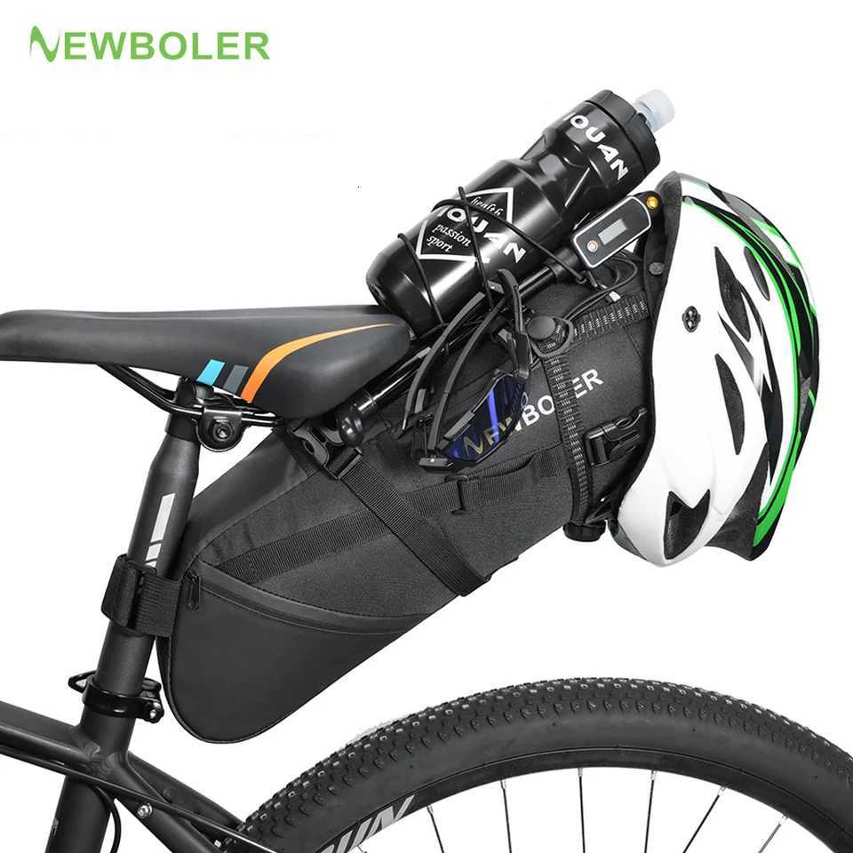 NEWBOLER Bike Saddle Bag Waterproof MTB Road Bicycle 10L 13L Large Capacity Cycling Bag Foldabe Tail Rear Bag Trunk Accessories H251029
