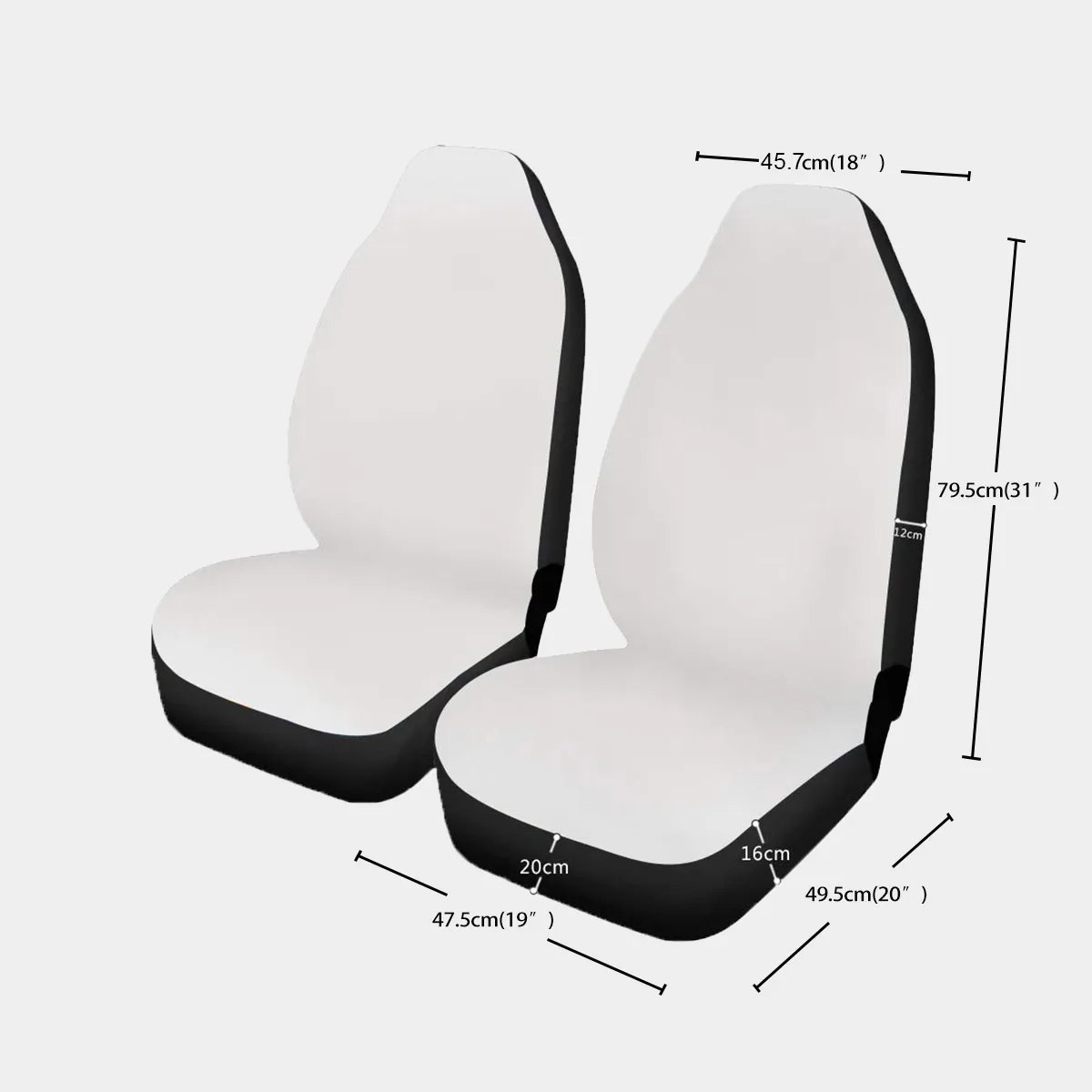 Universal Car Seat Covers, 130x53cm Polyester Seat Protectors, Comfortable & Durable Pair of Customizable Auto Seat Covers