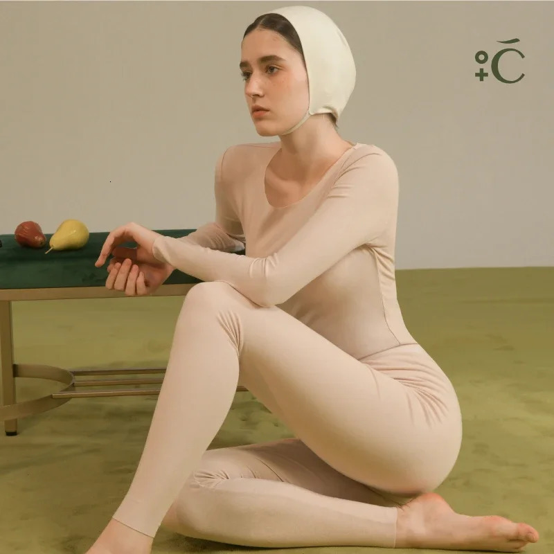 SUJIIN Womens Thermal Underwear Set Winter Round Neck Thermals Tops Ladies Long Johns AntiStatic Two Pieces Woman Sets WC050 251029