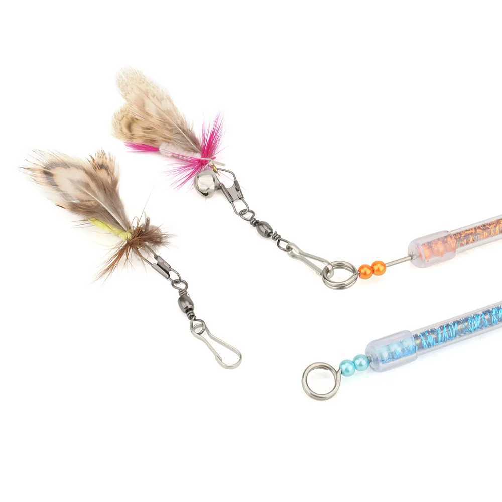 10pcs5pcs Wholesale Cat Teaser Bug Funny Cat Stick Toy Feather Rod Pet Toy S251029{category}
