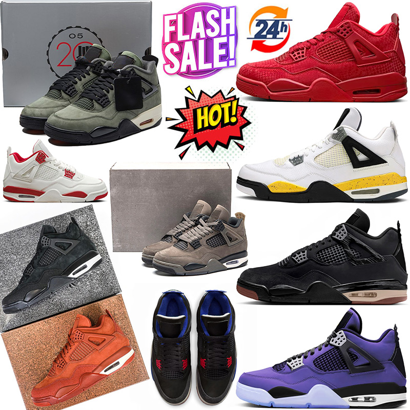 Designer 4 4s Basketball Shoes Nigel Sylvester Mamba London Tour Yellow Sierra Red Cave Stone Bred Reimagined Undefeated Womens Mens Trainers Outdoor Sneakers