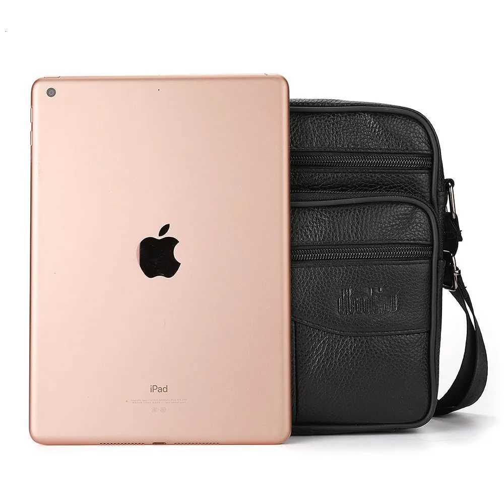 New Business Casual Mens Crossbody Bag Leather Strap For Men Black Courier Side Bag For Mens Postman Travel Bag Y251011