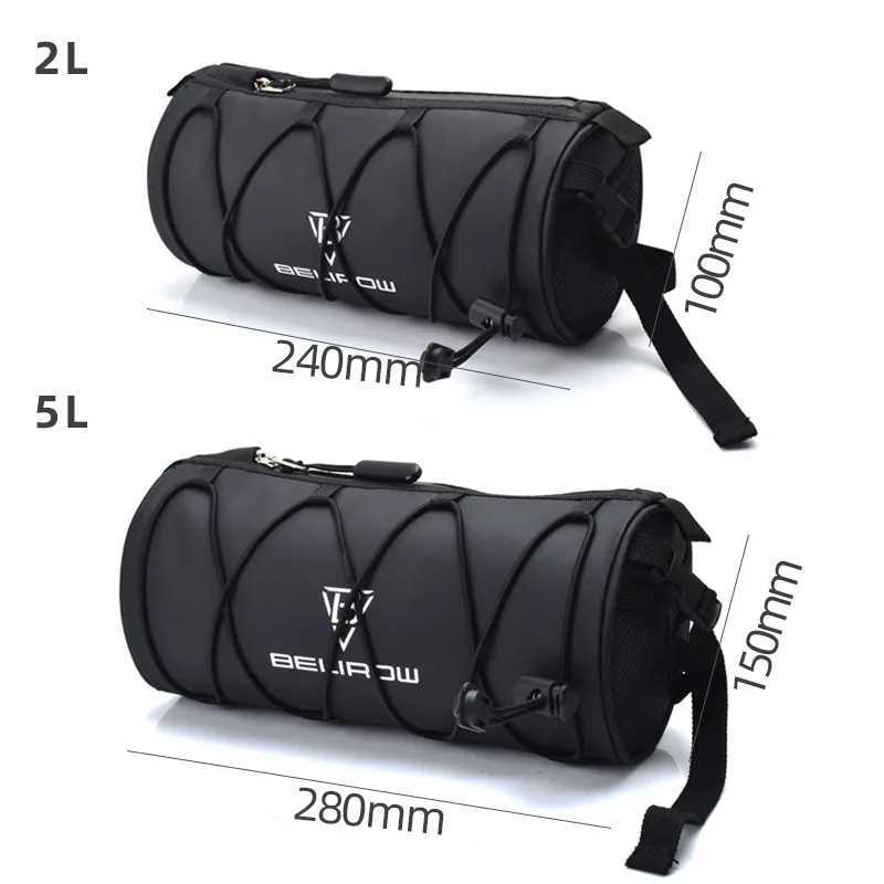 2L 5L Bike Handlebar Bag Bicycle Front Bag Shoulder Bag Storage Bag with Shoulder Strap for Road Mountain Bike Cycling Travel H251029