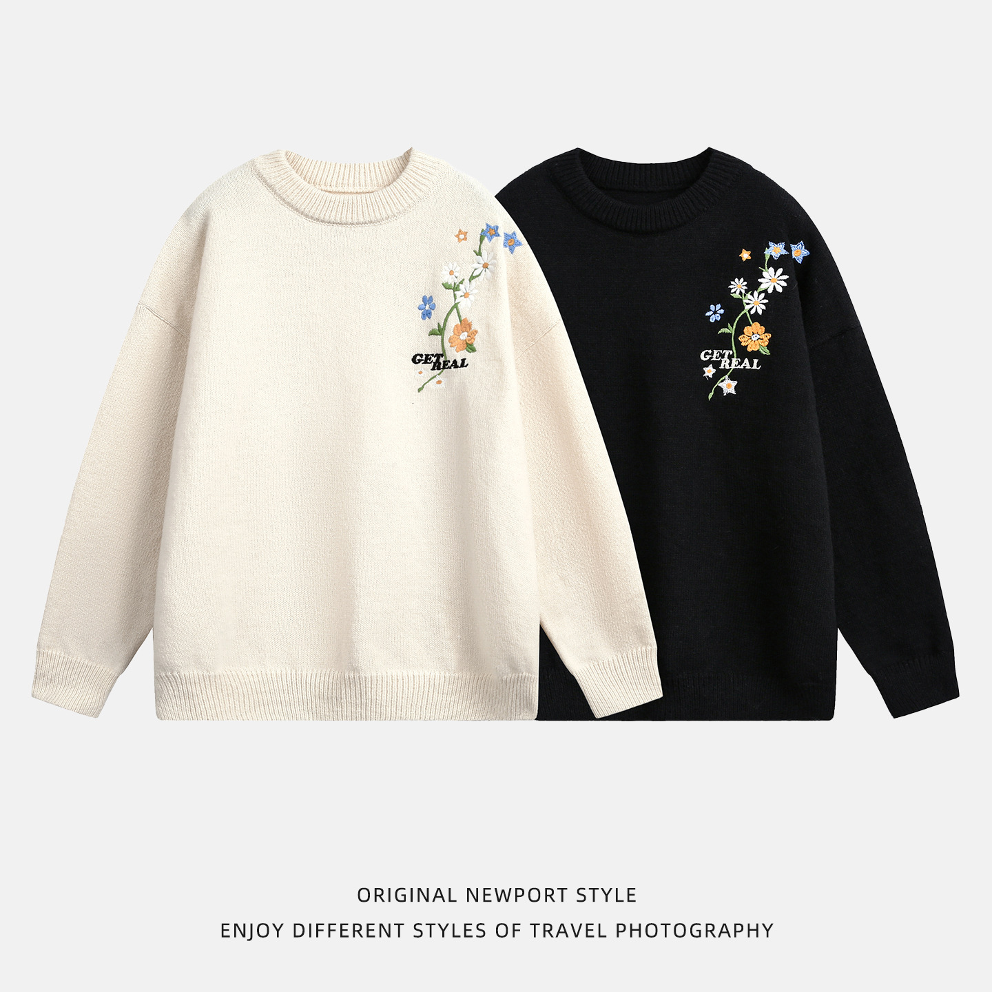 Textured Floral Embroidery Sweater Designer Sweater For Men New Loose Pullover Knitwear For Autumn And Winter Thickened Warm Sweater Jacket