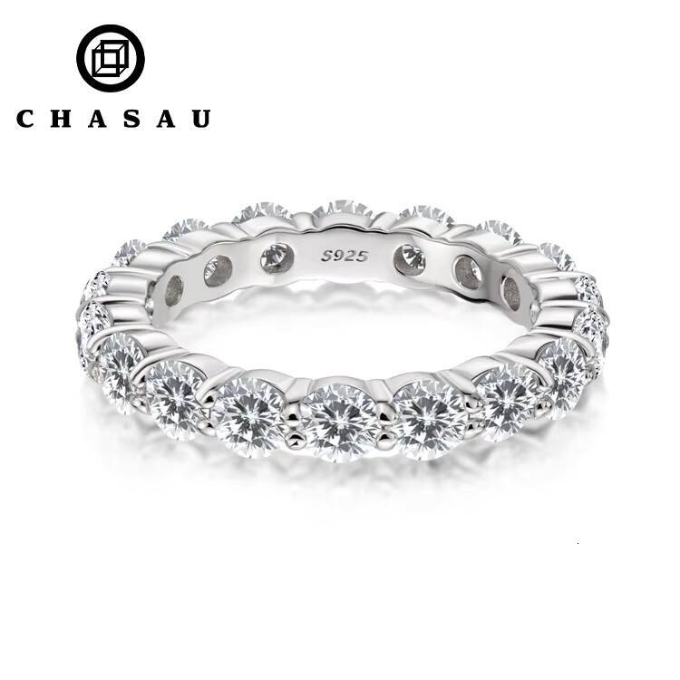 Best Selling Classics Design Moissanite with GRA Certification 925 Silver Sterling Wedding Eternity Ring