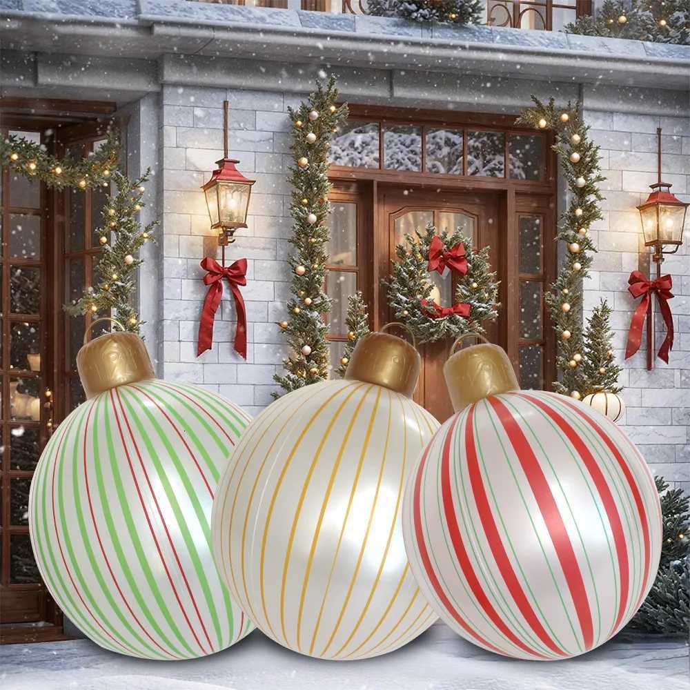 Multiple Styles 40cm Giant Inflatable Christmas Ball Outdoor Decoration Christmas Snowman PVC Inflatable Decorated Ball C251030