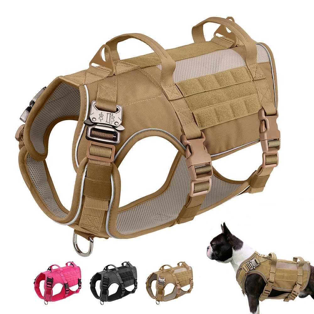 Military Dog Harness Reflective Tactical Dog Training Harnesses Durable Nylon Vest No Pull for Medium Large Dogs French Bulldog J251129