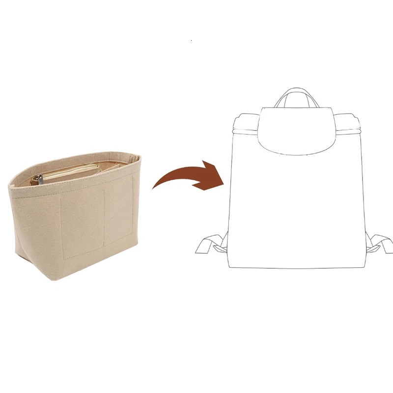 1PC Insert Bag Purse Organizer Insert For HandbagsFelt Bag Insert Dividers With MultipocketsFit Long BackpackBucket Bag 251030