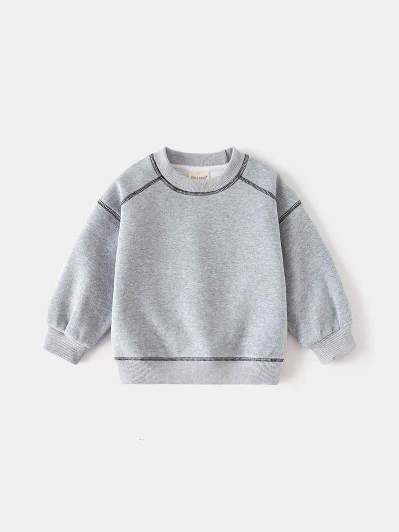 MILANCEL New Spring Kids Hoodie 26T Girls Cute Contrast Color Pullover Thin Style Children Loose Boys SweatshirtT251030
