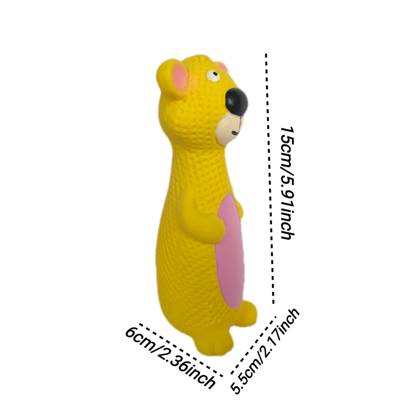 Latex Screaming Chewy Dog Toy Soft Natural Rubber Squeaky Sound Interactive Standing Monkey and Pig Shaped Dog Toys with Bright Colors for Small & Med