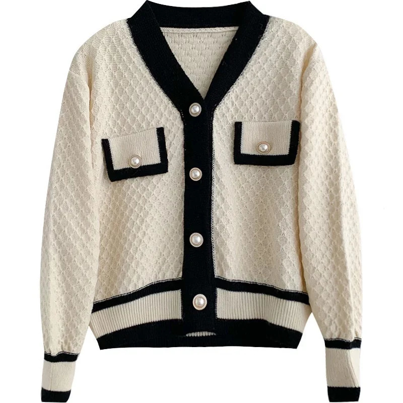 Womens Korean Fashion Loose Longsleeved Knit Sweater Cardigans Outwear Coat 251028